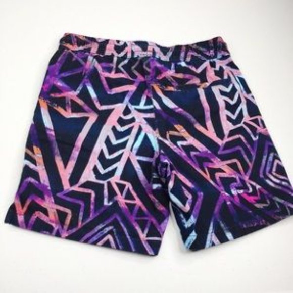 Tribal Print Zipcode Shorts Elastic Waist Drawstring Bermuda L - Picture 2 of 11